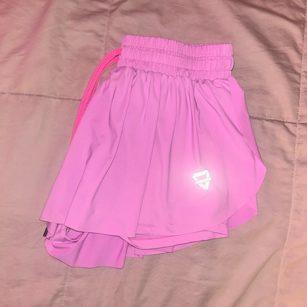 Pink Tiktok Flowy Shorts